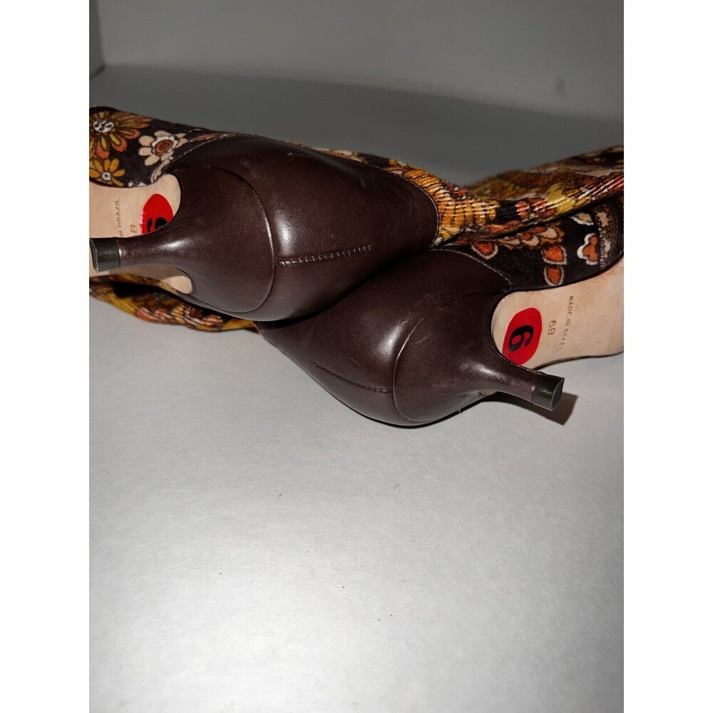 Magnolia Zapateria Boots Womens Sz 6B Corduroy Floral Kitten Heel Vintage New - Picture 7 of 11